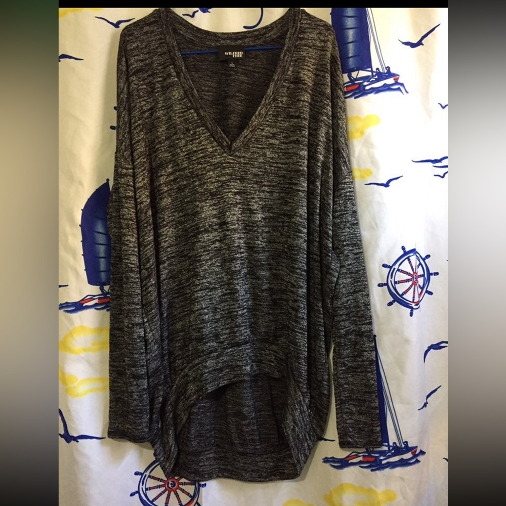 Wilfred Heathered V-Neck Long Sleeve Sz S